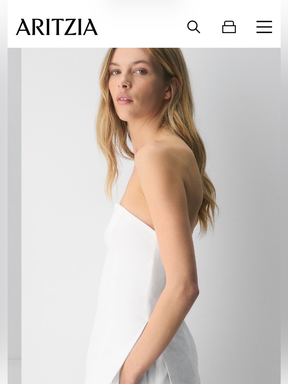 NWT Aritzia Posh Linen Tube Top Size 0 white